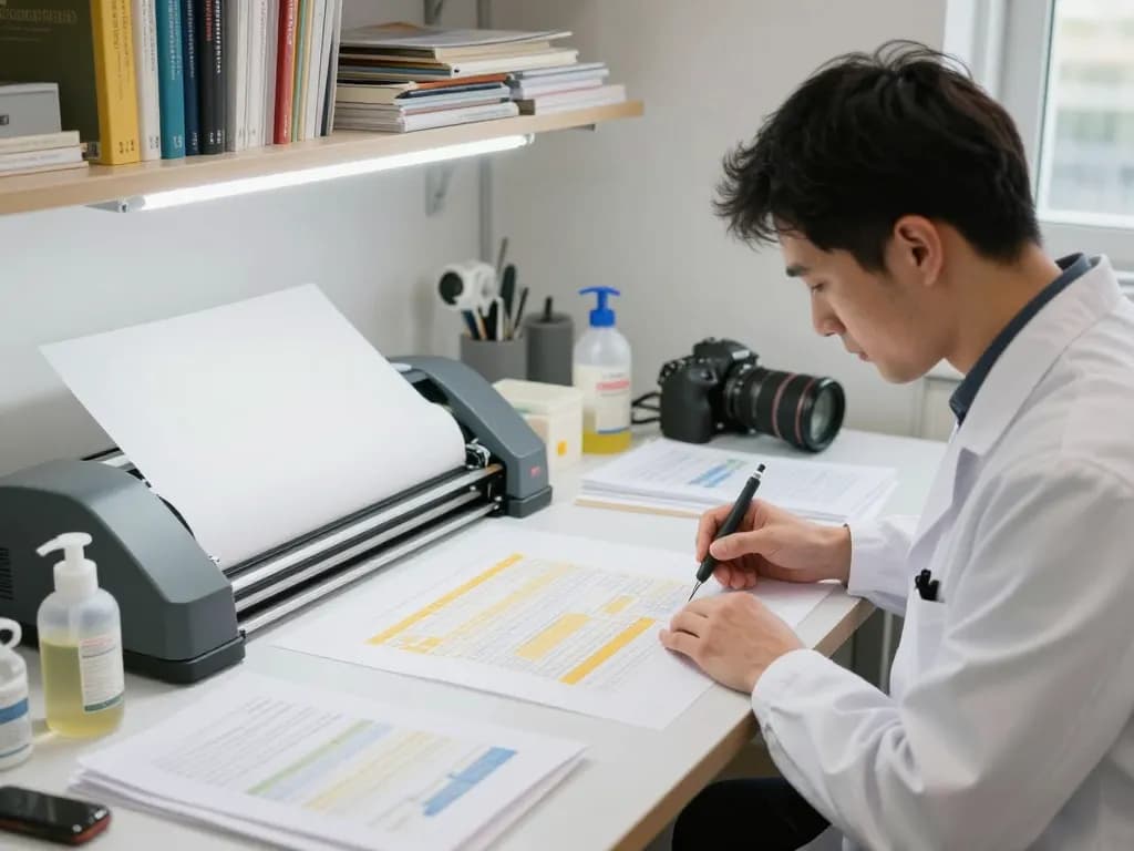 Technician gỡ ép plastic from documents using professional restoration techniques.