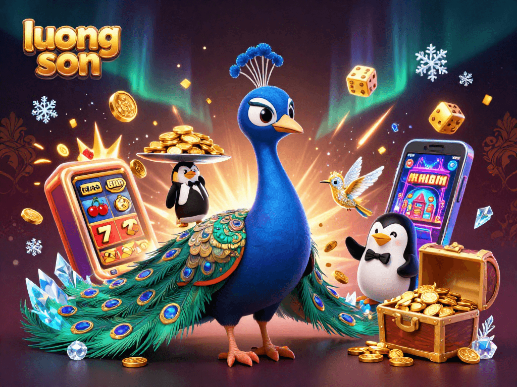 Experience thrilling wins with luong son in this colorful casino scene bursting with energy.