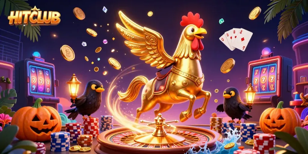 Experience thrilling gameplay at HITCLUB with a vibrant casino scene featuring engaging characters and elements.