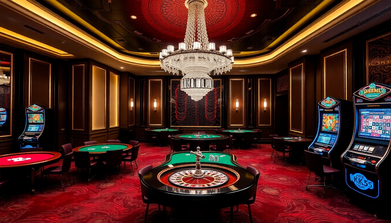 Experience the thrill of winning at KK55 with vibrant casino tables and exciting games.