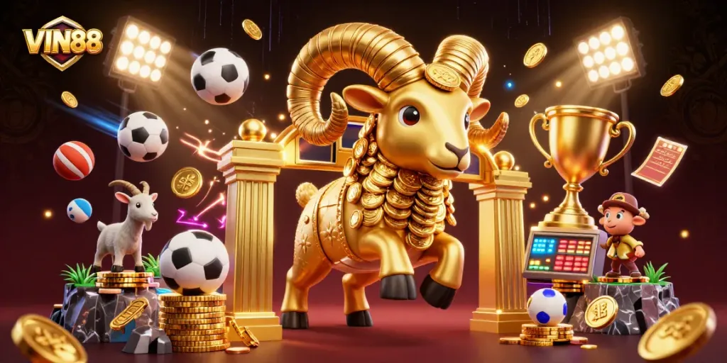 Celebrate wins at VIN88 with a vibrant casino scene featuring dynamic games and energetic characters.