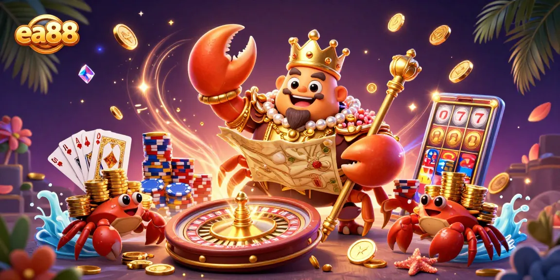 Spin and win with the ea88 themed casino illustration featuring majestic characters and dynamic gaming elements.
