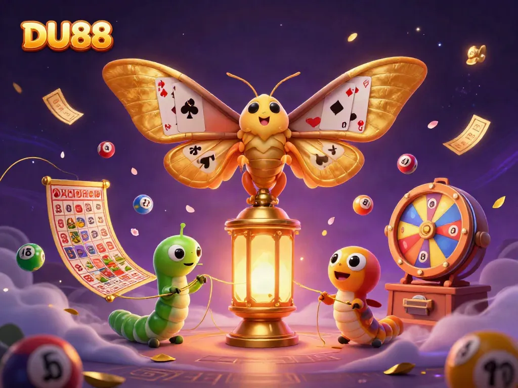 Spin to win with DU88 in a vibrant casino scene featuring dynamic lottery elements.