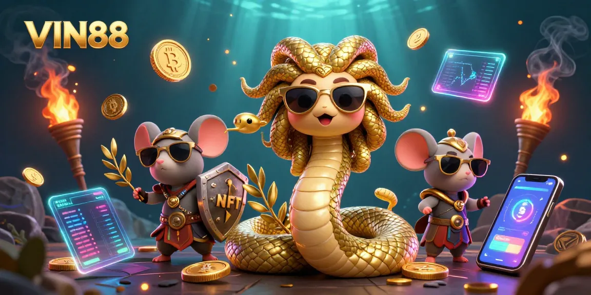 Experience vibrant gameplay with VIN88's animated casino elements and golden rewards.