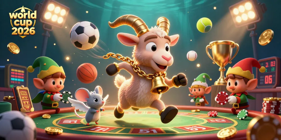 Engage in exciting sports betting for the world cup 2026 with our lively casino illustration.