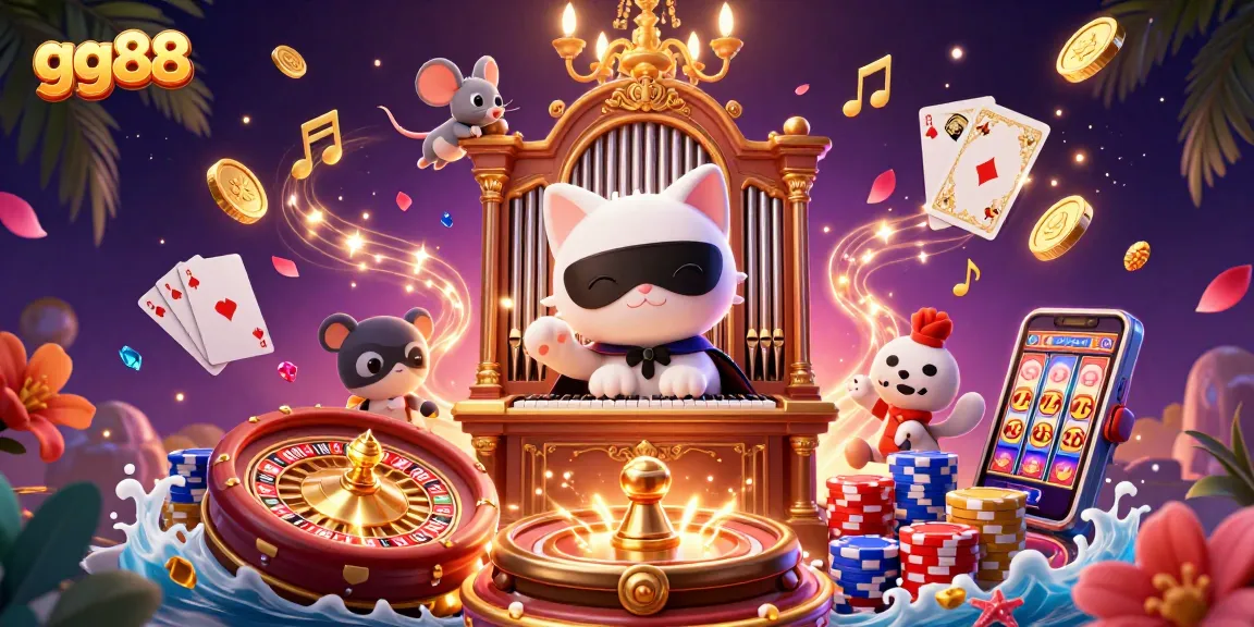 Experience exciting wins at gg88 with a thrilling casino scene featuring vibrant characters and dynamic elements.