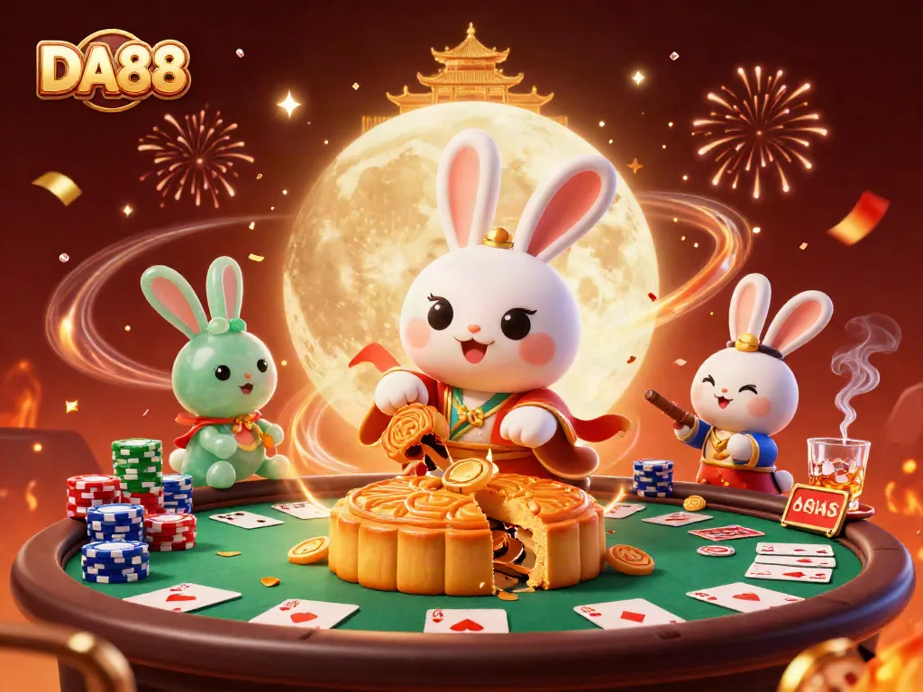 Join DA88's thrilling poker night as the moon rabbit reveals hidden treasures!