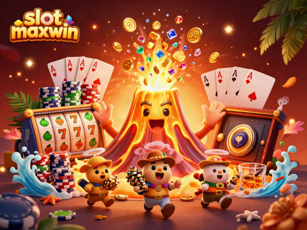 Experience the thrill of slot maxwin with a dynamic eruption of coins and treasures.