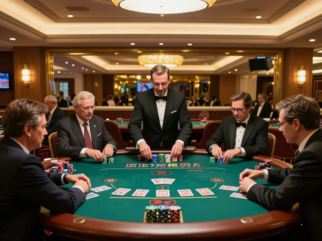 Players enjoying thrilling card games at VN88A casino with vibrant atmosphere and professional dealers