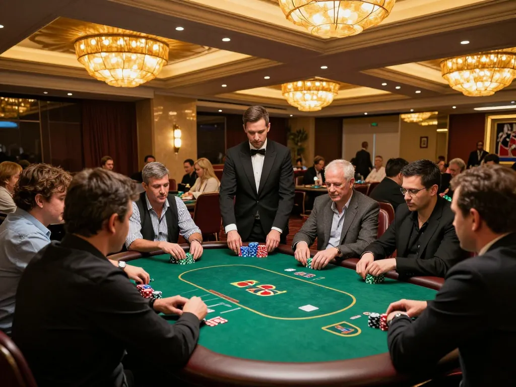 Experience the thrill of YO88 poker in an upscale casino setting with intense gameplay.