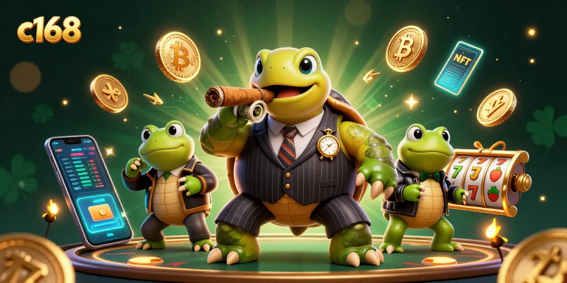 Engage with c168's casino excitement featuring a snapping turtle mobster and dynamic game elements.