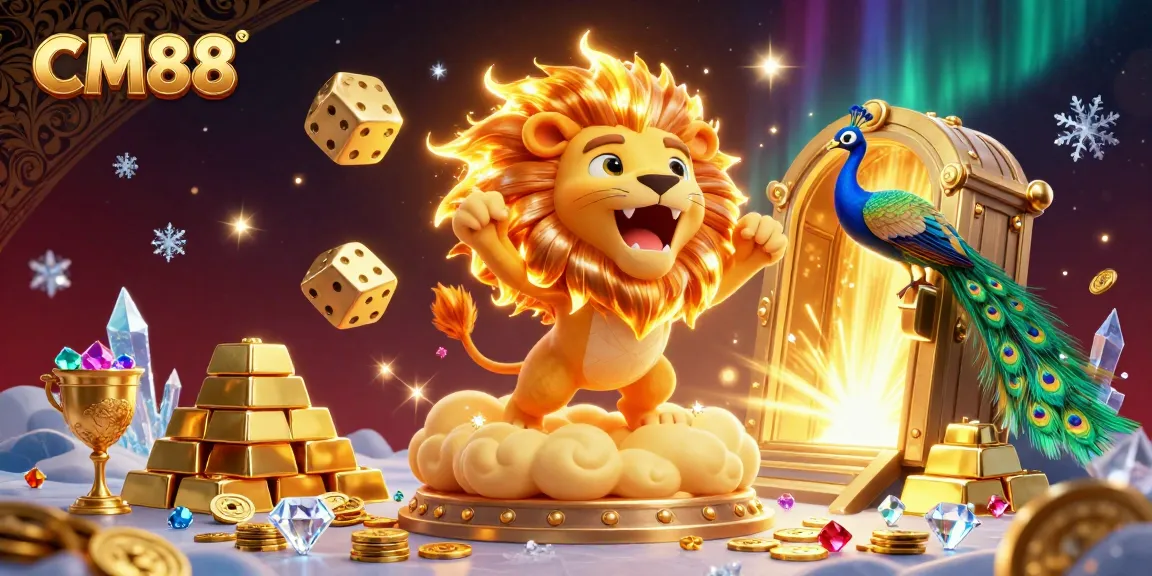 Experience the thrill of CM88 with a dazzling 3D casino showcase, featuring vibrant gaming elements and rich treasures.