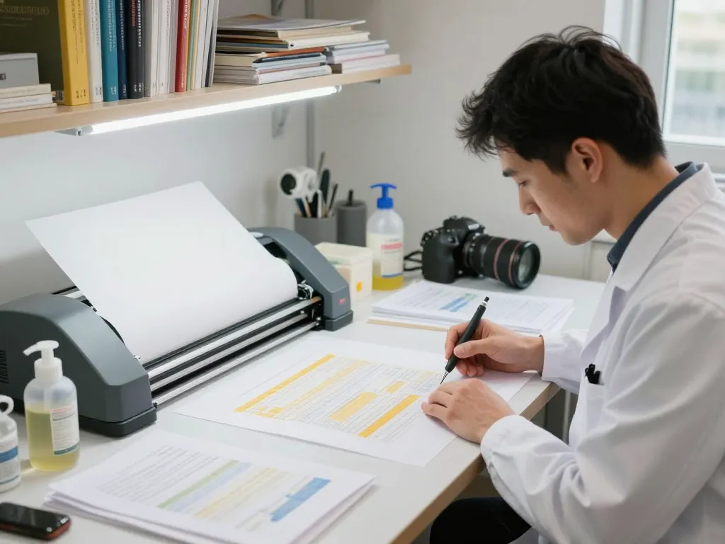 Technician gỡ ép plastic from documents using professional restoration techniques.