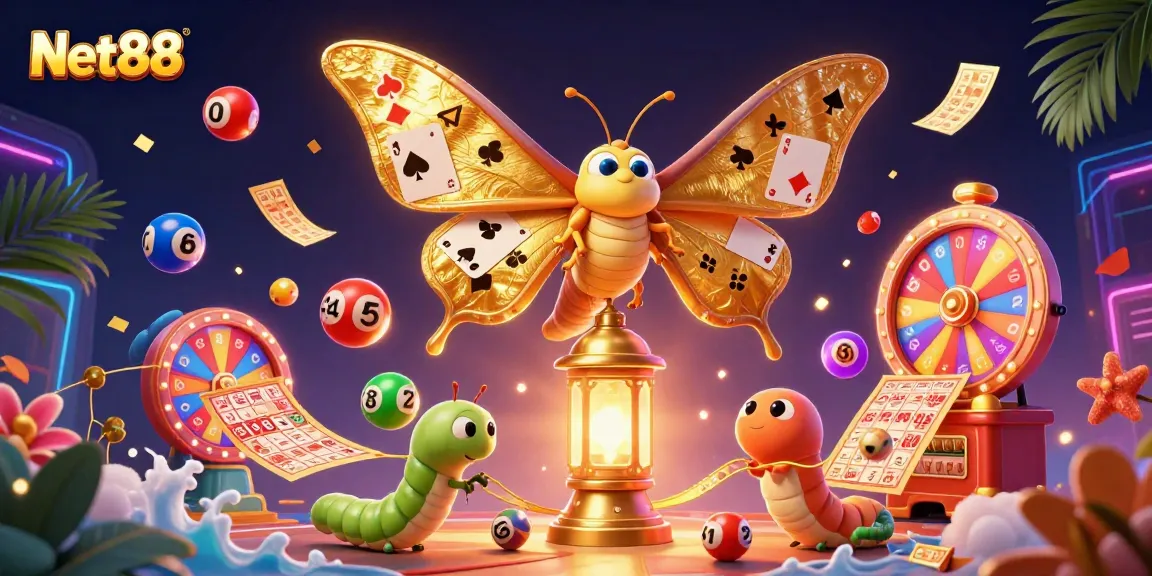 Engage with thrilling gameplay at Net88 featuring vibrant lottery balls and casino elements.