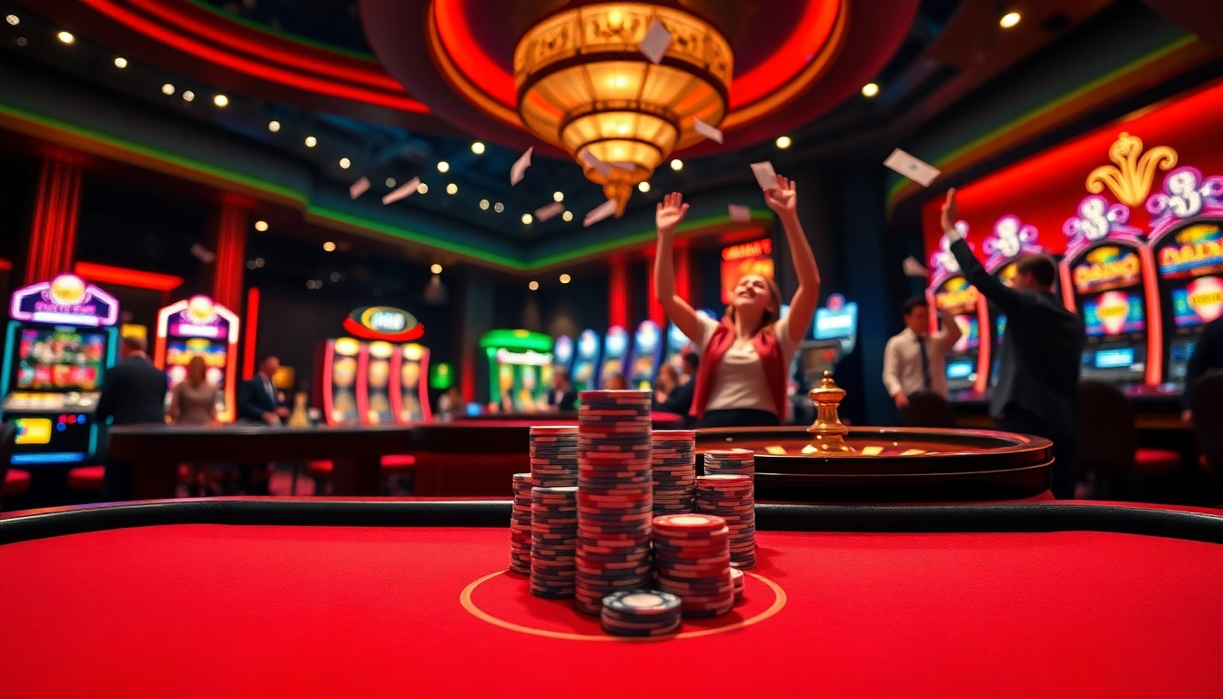 OXBET online gambling scene with luxurious casino elements, showcasing poker chips and roulette.