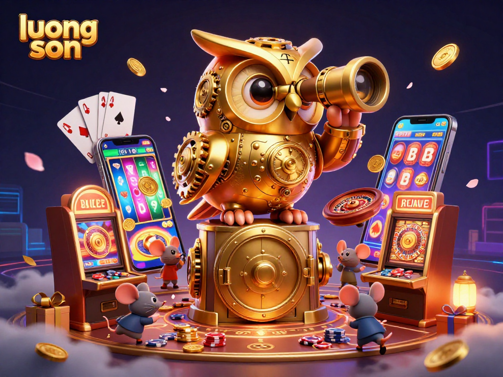 Experience thrilling casino action at luong son with a whimsical owl guiding slot adventures.