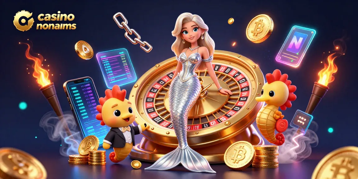 Interagisci con visivi emozionanti di casinò non aams featuring una sirena glamour e monete crypto.