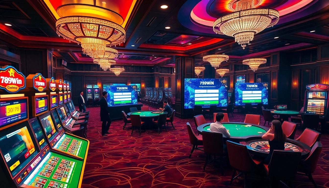 Experience thrilling online gambling with 789win đăng nhập in a vibrant casino setting.