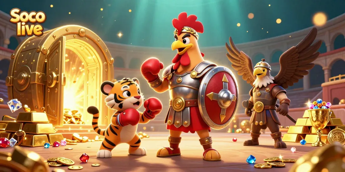Soco live captivates viewers with intense 3D cartoon action in a vibrant, flashy gambling arena.