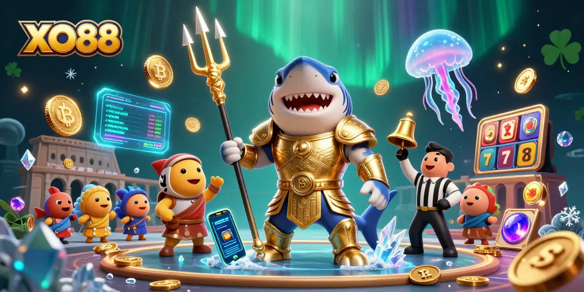 Experience thrilling gameplay with XO88 in a 3D underwater casino filled with vibrant elements.