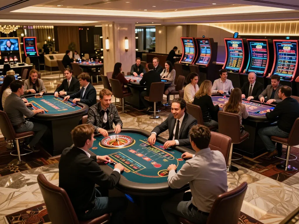 NHÀ CÁI DA88 offers an immersive gaming experience with multiple players engaged at exciting casino tables.