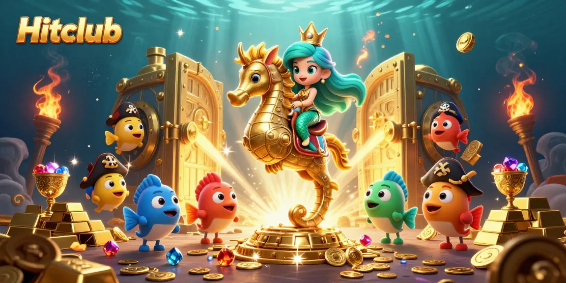 Engage with Hitclub, showcasing a captivating underwater casino theme filled with treasure and vibrant characters.