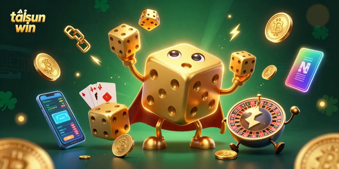 Experience tải sun win with exciting golden dice and dynamic game elements in a vibrant casino scene.