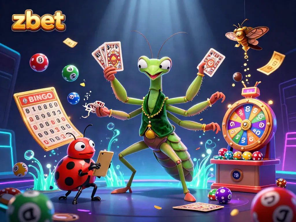 Experience thrilling gaming at zbet with vibrant lottery elements and engaging characters.