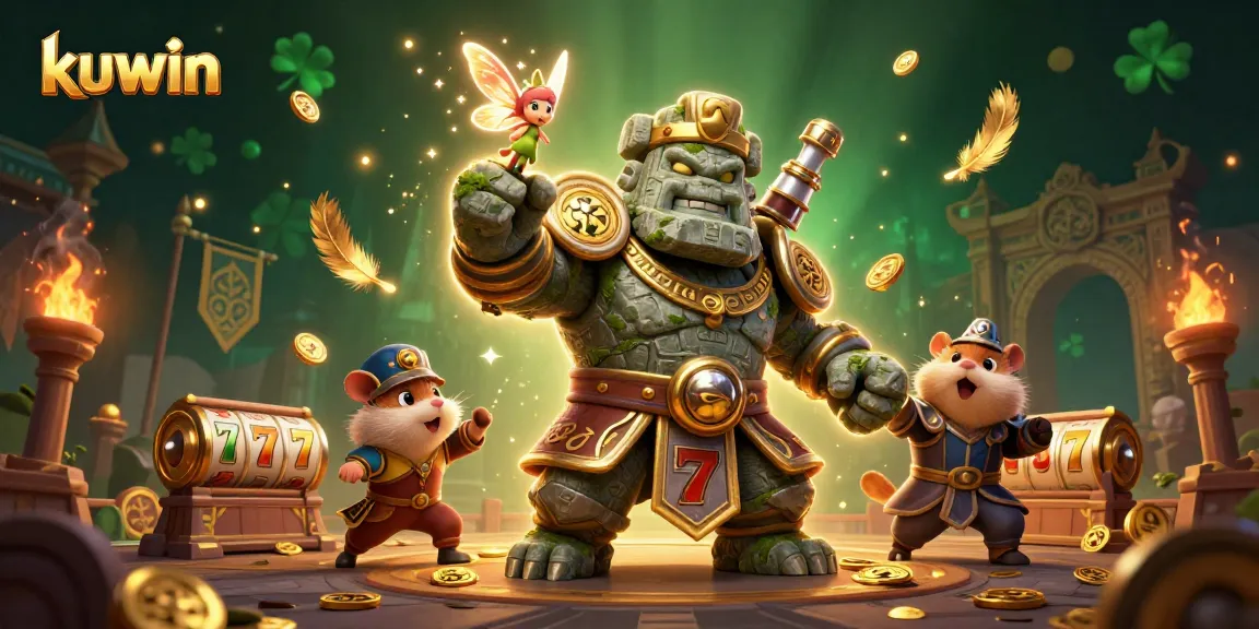 kuwin players winning big at a vibrant casino scene with fantasy elements and engaging gameplay.