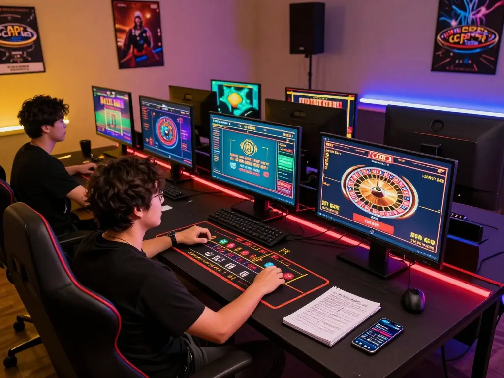 Experience thrilling online games at cm88z with an immersive gaming setup showcasing live dealers and strategic play.