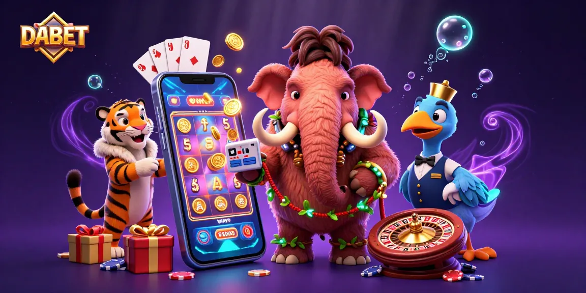 DABET takes center stage with vibrant characters setup in a bustling casino scene filled with rich details.