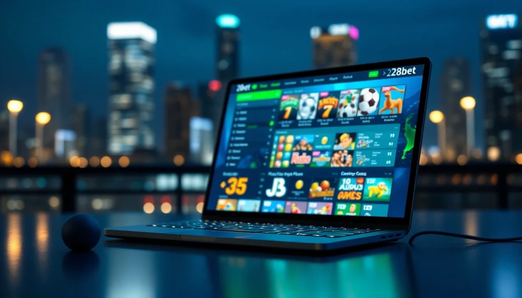 Interactive betting interface of 28bet.com showcasing exciting game options and vibrant colors.