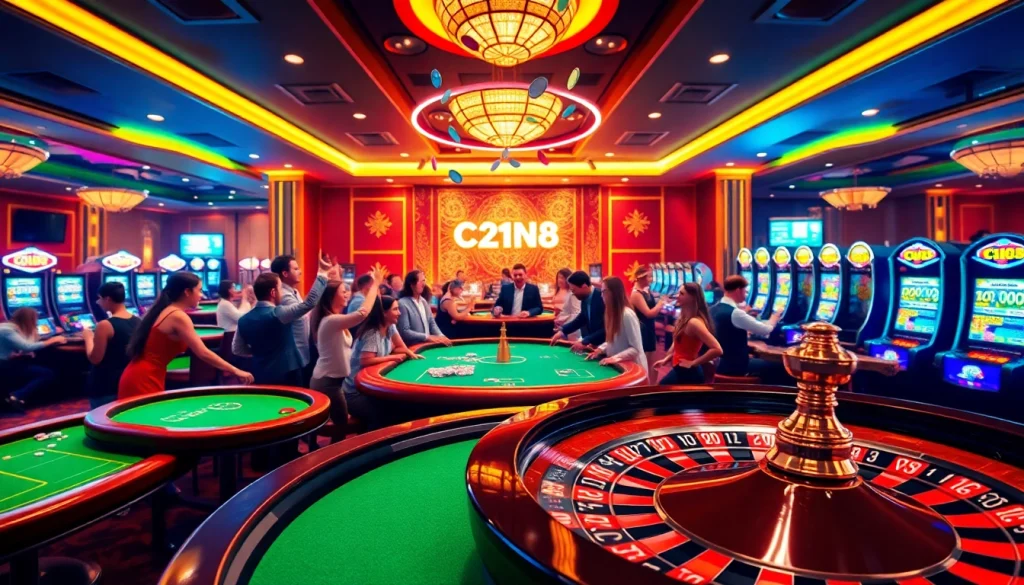 C168 journey at a bustling casino table, players engaged in high stakes betting excitement.